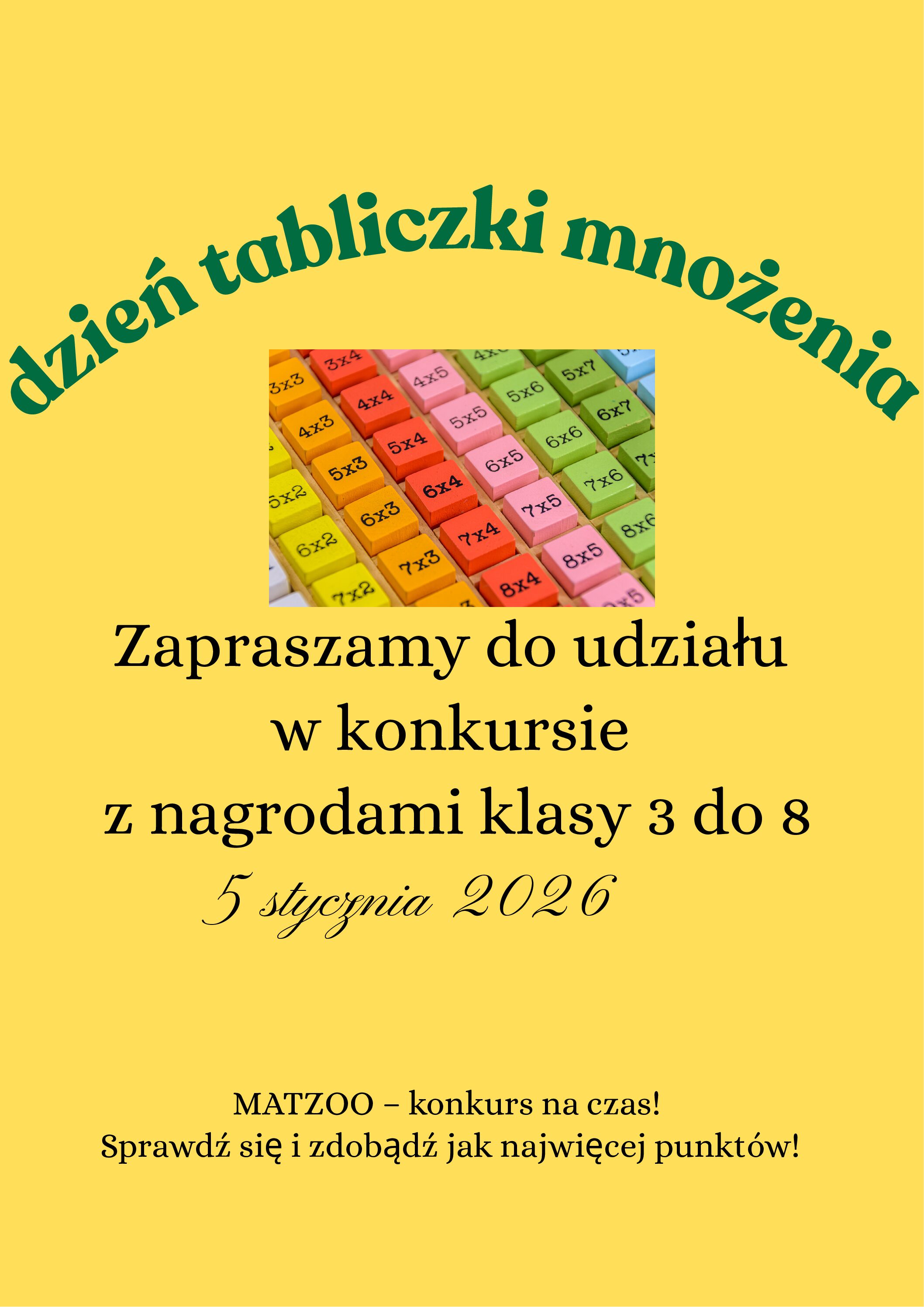 DZIEŃ TABLICZKI MNOŻENIA 05.01.2026.